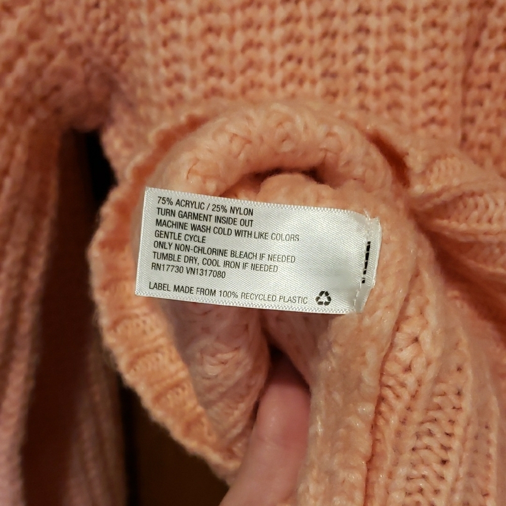 A New Day Chunky Blush Pink Crewneck Knit Sweater - Picture 8 of 8